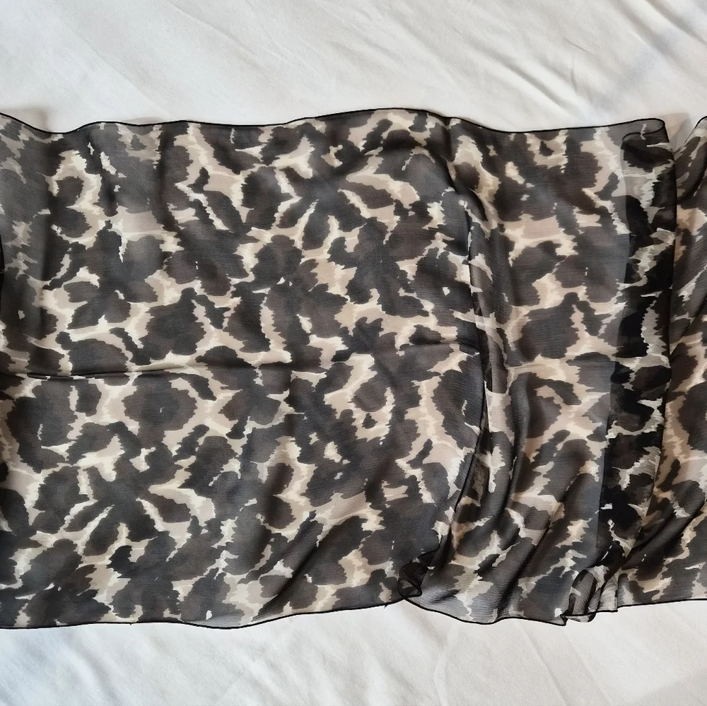 ​Ann Taylor Animal Print Lightweight Sheer Scarf - Neutral Leopard/Cheetah